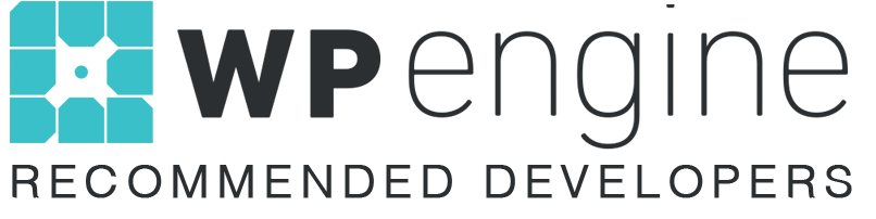 WP Engine logo with text "Recommended Developers," emphasizing premium WordPress hosting solutions for businesses.