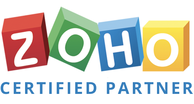 Zoho Certified Partner logo representing Shoreline Digital Marketing's expertise in Zoho CRM solutions for business operations and customer engagement.