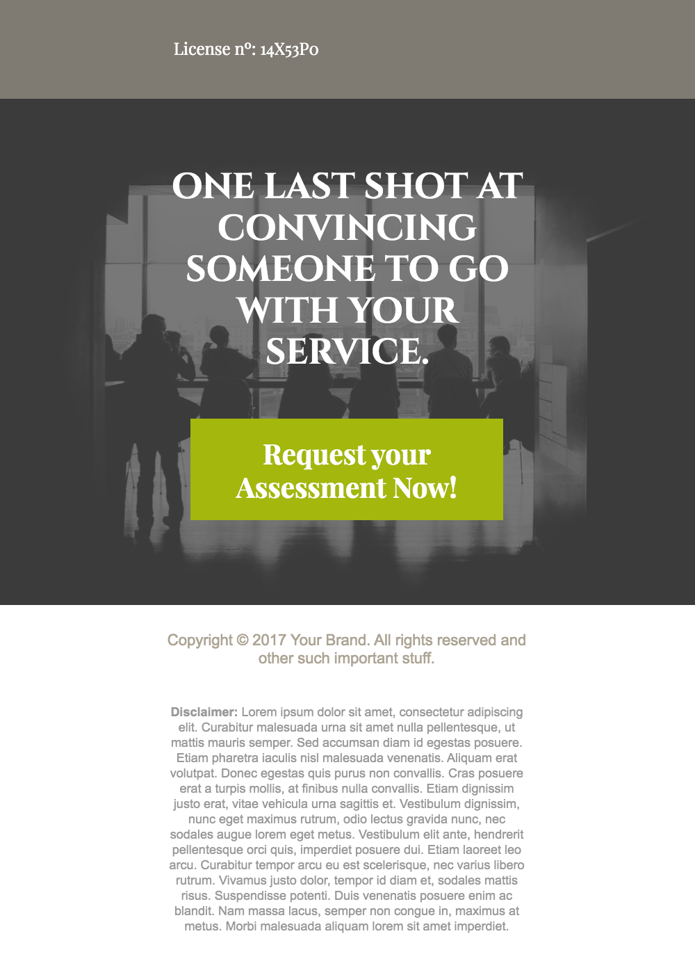 Image of a wireframe design for a website with editable sections, showcasing a professional layout for small businesses, emphasizing custom branding options and user-friendly navigation.