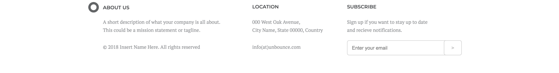 Sample wireframe design for small business website, showcasing editable areas for logos, colors, and branding elements, emphasizing user-friendly layout and customization options.