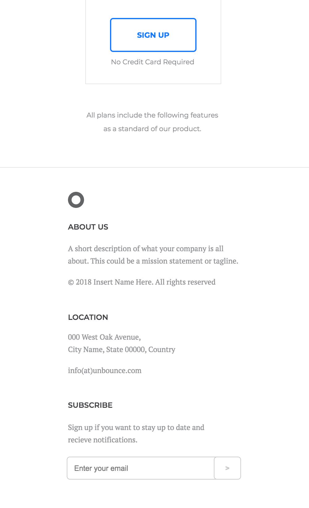 Sample wireframe design for small business website, showcasing editable areas for logos, colors, and layout customization.