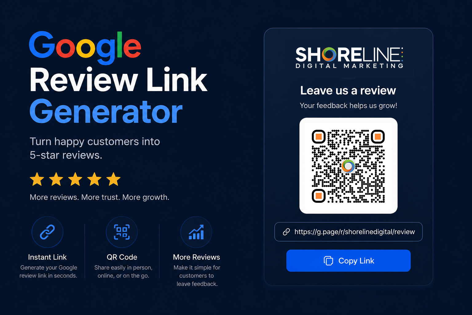 Free Google Review Link Generator by Shoreline Digital Marketing NJ